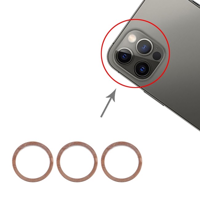 3x Contour métal caméra pour iPhone 12 Pro (Or) à 7,85 €
