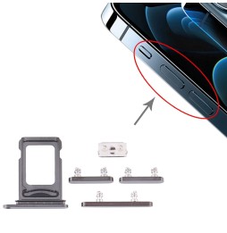 Dual SIM Card Tray + Buttons for iPhone 12 Pro (Graphite) at 9,90 €