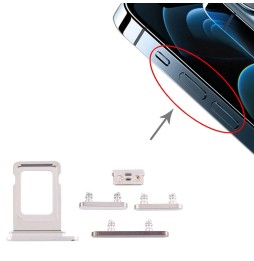 SIM Card Tray + Buttons for iPhone 12 Pro (White) at 9,90 €
