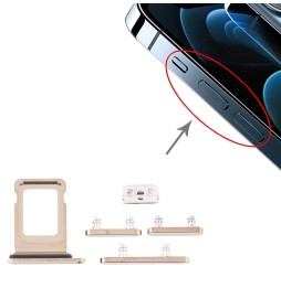 SIM Card Tray + Buttons for iPhone 12 Pro (Gold) at 9,90 €