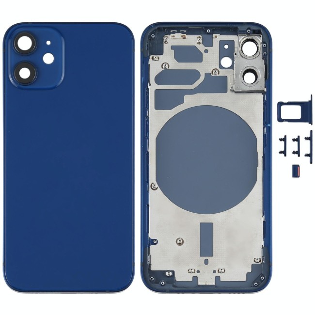 Full Back Housing Cover for iPhone 12 Mini (Blue)(With Logo) at 64,90 €