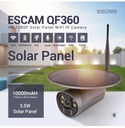 ESCAM QF360 1080P Full HD WIFI IP Outdoor Camera with Battery, Night Vision, PIR Motion Detection, TF Card, Two Way Audio at ...