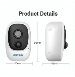 ESCAM G08 HD 1080P PIR IP Kamera TF Kartenleser, Nachtsicht, Zwei Wege Audio (weiß) für 92,34 €