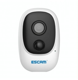 Caméra IP PIR ESCAM G08 HD 1080P avec panneau solaire, lecteur carte TF, Vision nocturne, audio bidirectionnel (blanc) à 111,...