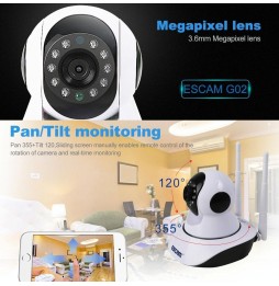 ESCAM G02 720P 1/4 inch WiFi PTZ IP Camera with Motion Detection, Night Vision, IR Distance: 8m (UK Plug) at 42,80 €