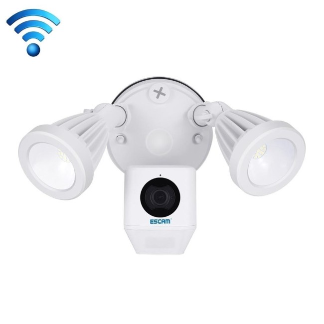 WIFI IP Camera ESCAM QF608 HD 1080P WiFi Lamp, Night Vision, PIR Alarm, TF Card, Onvif (White) at 277,12 €