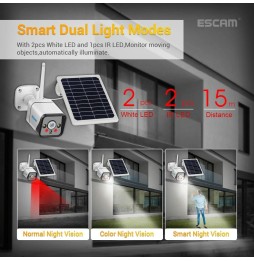 ESCAM QF320 HD 1080P 4G Solarpanel WIFI IP Kamera Nachtsicht, TF Kartenleser, PIR Bewegungserkennung, Zwei Wege Audio für 206...