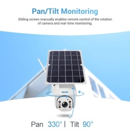 ESCAM QF480 HD 1080P 4G PT Solarpanel IP Kamera mit Nachtsicht, Bewegungserkennung, TF Karte, Zwei Wege Audio (weiß) für 269,...