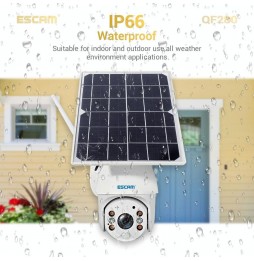 ESCAM QF280 HD 1080P PT Solar Panel WIFI IP Camera with Night Vision, Motion Detection, TF Card, Two Way Audio (White) at 142...