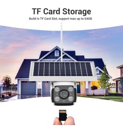 Caméra IP WIFI panneau solaire ESCAM QF460 HD 1080P 4G avec, vision nocturne, carte TF, prise EU à 214,88 €