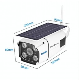 ESCAM QF260 1080P WIFI IP Kamera mit Solarpanel und Bewegungserkennung, Nachtsicht, TF Kartenleser, Zwei Wege Audio (weiß) fü...