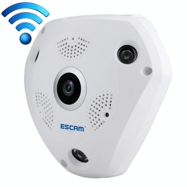ESCAM Shark QP180 960P 360 Grad 1,3 Megapixel WLAN IP Kamera mit Bewegungserkennung, Nachtsicht, IR Entfernung: 10 m für 53,92 €
