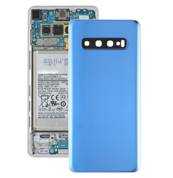 Battery Back Cover with Lens for Samsung Galaxy S10 SM-G973 (Blue)(With Logo)