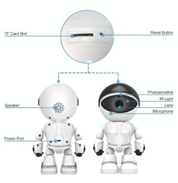 Robot caméra IP WiFi ESCAM PT205 HD 1080P avec détection de mouvement, vision nocturne, distance IR: 10m, prise US à 44,78 €