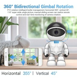 ESCAM PT205 HD 1080P WiFi IP camera robot with motion detection, night vision, IR distance: 10m, US plug at 44,78 €