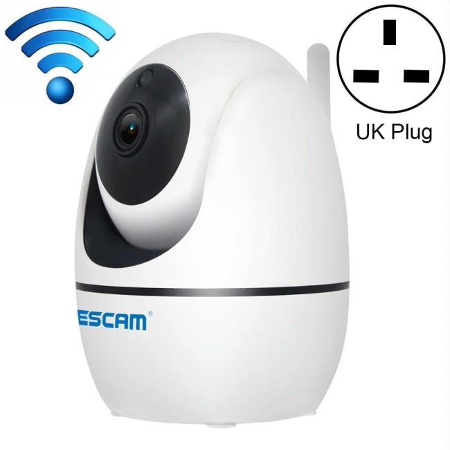 ESCAM PVR008 HD 1080P WiFi IP Camera with Motion Detection, Night Vision, IR Distance: 10m, UK Plug at 42,76 €