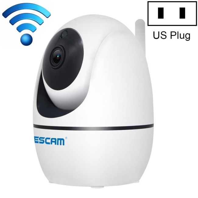 ESCAM PVR008 HD 1080P WiFi IP Camera with Motion Detection, Night Vision, IR Distance: 10m, US Plug (White) at 42,76 €