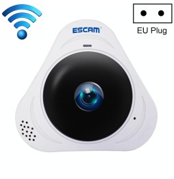 ESCAM Q8 960P 1,3MP WiFi IP Kamera 360 Grad Objektiv mit Bewegungserkennung, Nachtsicht, IR Entfernung: 5 10 m, EU Stecker (w...
