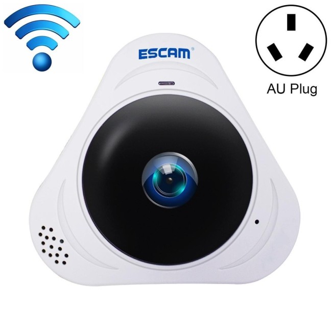 ESCAM Q8 960P 1,3MP WiFi IP Kamera 360 Grad Objektiv mit Bewegungserkennung, Nachtsicht, IR Entfernung: 5 10 m, AU Stecker (w...