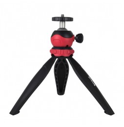 PULUZ 20cm Kunststoff-Stativhalterung mit 360-Grad-Kugelkopf für Smartphones, GoPro, DSLR-Kameras (rot) für 7,50 €
