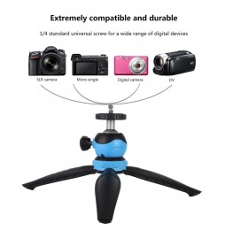 PULUZ 20cm Pocket Plastic Tripod Mount with 360 Degree Ball Head for Smartphones, GoPro, DSLR Cameras(Blue) at 7,42 €