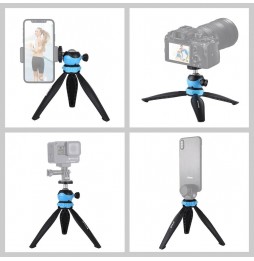 PULUZ 20cm Pocket Plastic Tripod Mount with 360 Degree Ball Head for Smartphones, GoPro, DSLR Cameras(Blue) at 7,42 €