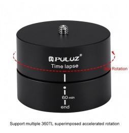 PULUZ 360 Degrees Panning Rotation 60 Minutes Time Lapse Stabilizer Tripod Head Adapter for GoPro HERO9 Black / HERO8 Black /...