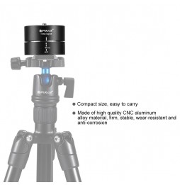 PULUZ 360 degrés de rotation panoramique 60 minutes adaptateur de tête de trépied stabilisateur de temps pour GoPro HERO9 Bla...