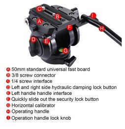 PULUZ Stativ Action Fluid Drag Head mit Gleitplatte für DSLR- und SLR-Kameras, kleine Größe (schwarz) für 88,40 €