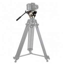 PULUZ Heavy Duty Video Camera Tripod Action Fluid Drag Head with Sliding Plate for DSLR & SLR Cameras, Large Size(Gold) at 11...
