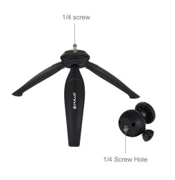 PULUZ 20cm Kunststoff-Stativhalterung mit 360-Grad-Kugelkopf für Smartphones, GoPro, DSLR-Kameras (schwarz) für 7,50 €