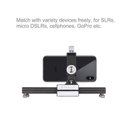 PULUZ Nahaufnahmen Desktop Fluid Drag Track Slider Schieber aus Aluminiumlegierung Video-Stabilisierungsschiene mit 1/4 Zoll ...