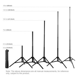 PULUZ 1.65m Height Tripod Mount Holder for Vlogging Video Light Live Broadcast Kits(Black) at 9,72 €