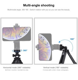 PULUZ Pocket 5-mode Adjustable Desktop Tripod Mount with 1/4 inch Screw for DSLR & Digital Cameras, Adjustable Height: 16.5-2...