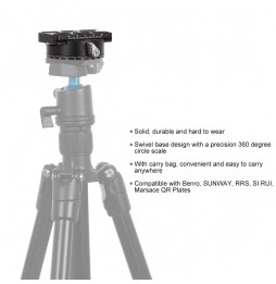 PULUZ 360-Grad-Panoramakugelkopf aus Aluminiumlegierung für Kamerastativkopf für 37,52 €