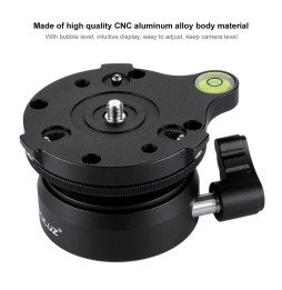 PULUZ 1/4 inch Thread Dome Professional Tripod Leveling Head Base with Bubble Level at 42,46 €