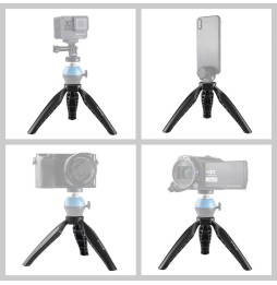 PULUZ Simple Mini ABS Desktop-statiefbevestiging met 1/4 inch schroef voor DSLR- en digitale camera's, werkhoogte: 9 cm (zwar...