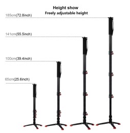 PULUZ Four-Section Telescoping Aluminum-magnesium Alloy Self-Standing Monopod with Support Base Bracket at 130,00 €