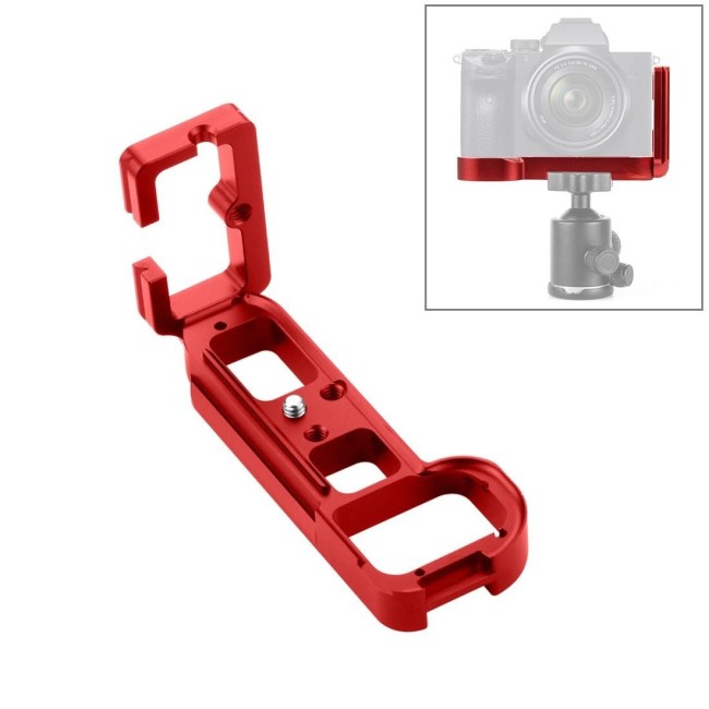 PULUZ 1/4 inch Verticale Shoot Quick Release L Plate Bracket Base Holder voor Sony A7R / A7 / A7S / A7R2 / A7S2 (rood) voor 1...