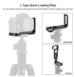 PULUZ 1/4 inch Verticale Shoot Quick Release L Plate Bracket Base Holder voor Sony A9 (ILCE-9) / A7 III / A7R III (Zwart) voo...