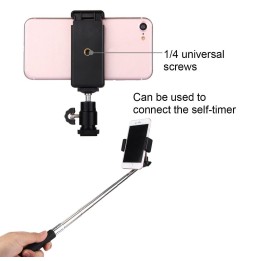 PULUZ 1/4 inch Hot Shoe Tripod Head + Tripod Stand Clamp for iPhone, Samsung, Huawei, HTC, 5.5cm - 8cm Width Smartphones at 2...
