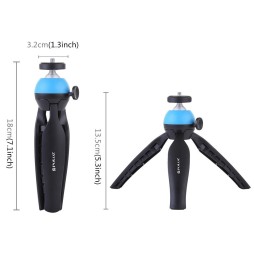 PULUZ Pocket Mini Stativhalterung mit 360 Grad Kugelkopf für Smartphones, GoPro, DSLR Kameras (blau) für €15.95