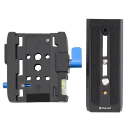 PULUZ Quick Release Clamp Adapter + Quick Release Plate for DSLR & SLR Cameras(Black) at 14,46 €