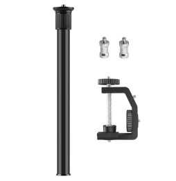 PULUZ C Clamp Mount Light Stand Extension Central Shaft Rod Monopod Holder Kits, Rod Length: 33-60cm(Black) at 28,42 €