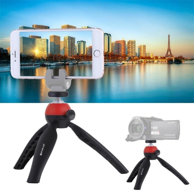 PULUZ Pocket Mini-statiefbevestiging met 360 graden kogelkop voor smartphones, GoPro, DSLR-camera's (rood) voor €15.95