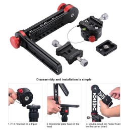 PULUZ 720 Degree Panoramic Aluminum Alloy Ball Head Quick Release Plate Kits at 279,08 €