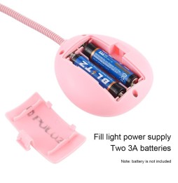 PULUZ Mini Pocket Desktop Stativhalterung + Telefonklemmenhalter + Live Broadcast LED Licht mit 1/4 Zoll Schraube (Pink) für ...
