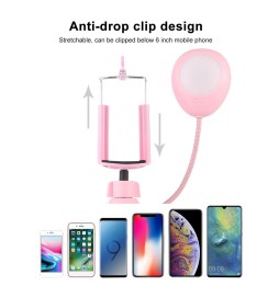PULUZ Mini Pocket Desktop Tripod Mount + Phone Clamp Holder + Live Broadcast LED Light with 1/4 inch Screw (Pink) at 23,78 €