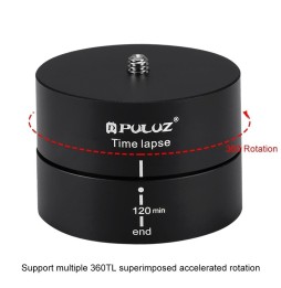 PULUZ 360 Degrees Panning Rotation 120 Minutes Time Lapse Stabilizer Tripod Head Adapter for GoPro HERO9 Black / HERO8 Black ...