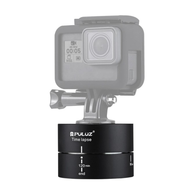 PULUZ 360 graden panning rotatie 120 minuten time-lapse stabilisator statiefkop adapter voor GoPro HERO9 zwart / HERO8 zwart ...